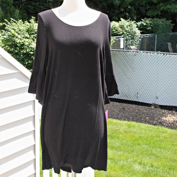 Kate Spade Women's Black & Pink Nightgown Romantic Bell Sleeve Flowy Size S NEW - Picture 2 of 15